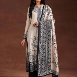 Women White Floral Kurta with Pant & Dupatta